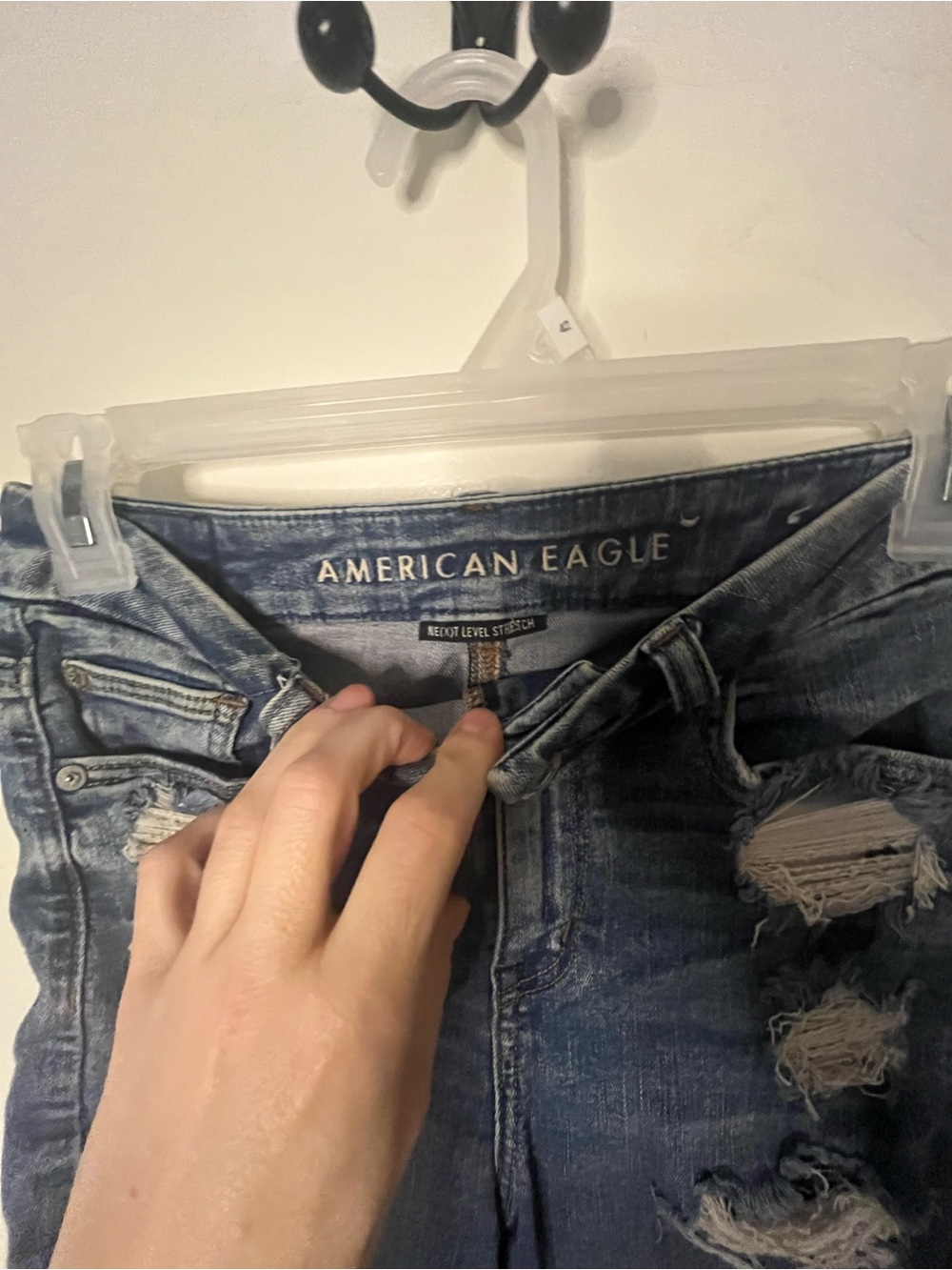 American Eagle Distressed Denim Shorts-Size 4 - Picture 4 of 5